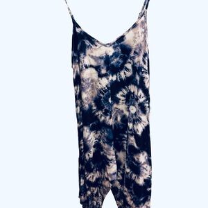 Rue21 Navy and Cream Tie-Dye Midi Dress